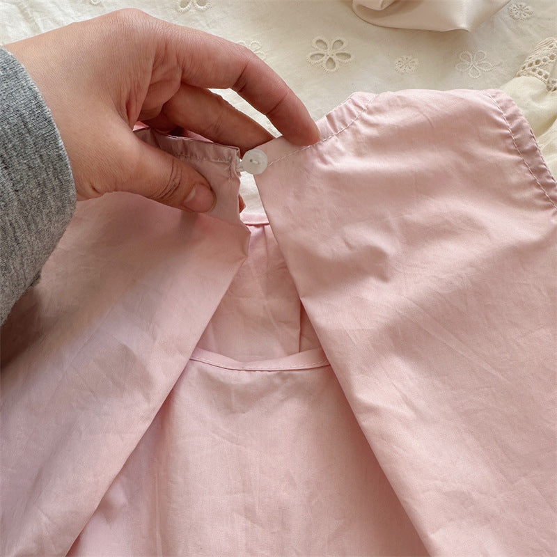 Pink Petal Trim Blouse