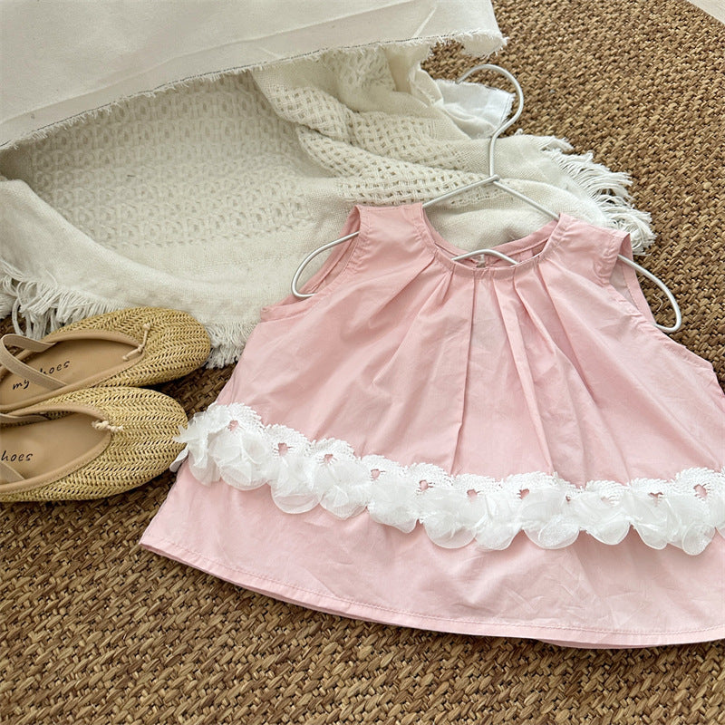Pink Petal Trim Blouse