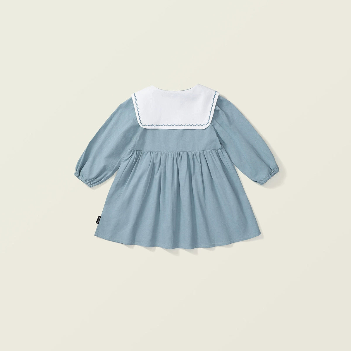 Soft Blue Dress with Doll Collar