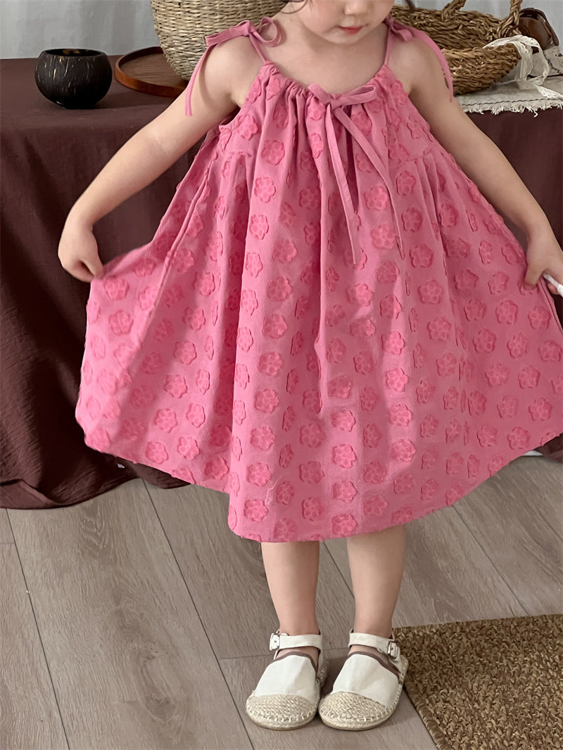 Rosy Textured Swing Dress