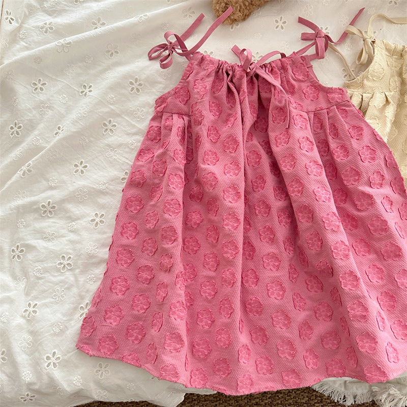 Rosy Textured Swing Dress