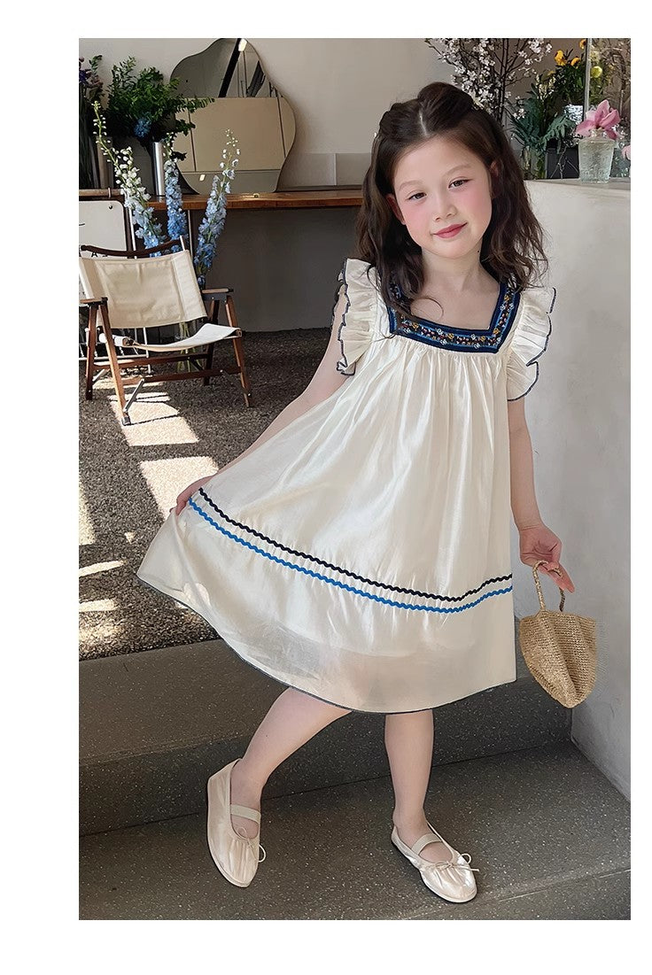 Bluebell Breeze Embroidered Dress