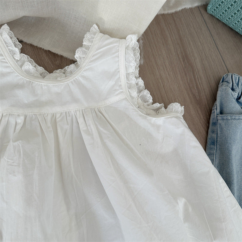 Classic White Cotton Sleeveless Dress