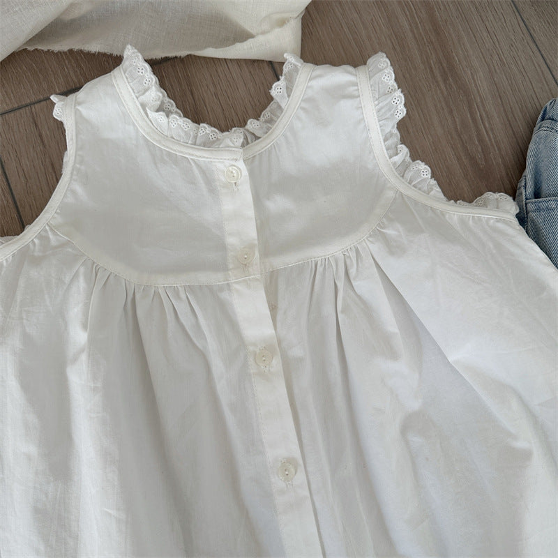 Classic White Cotton Sleeveless Dress