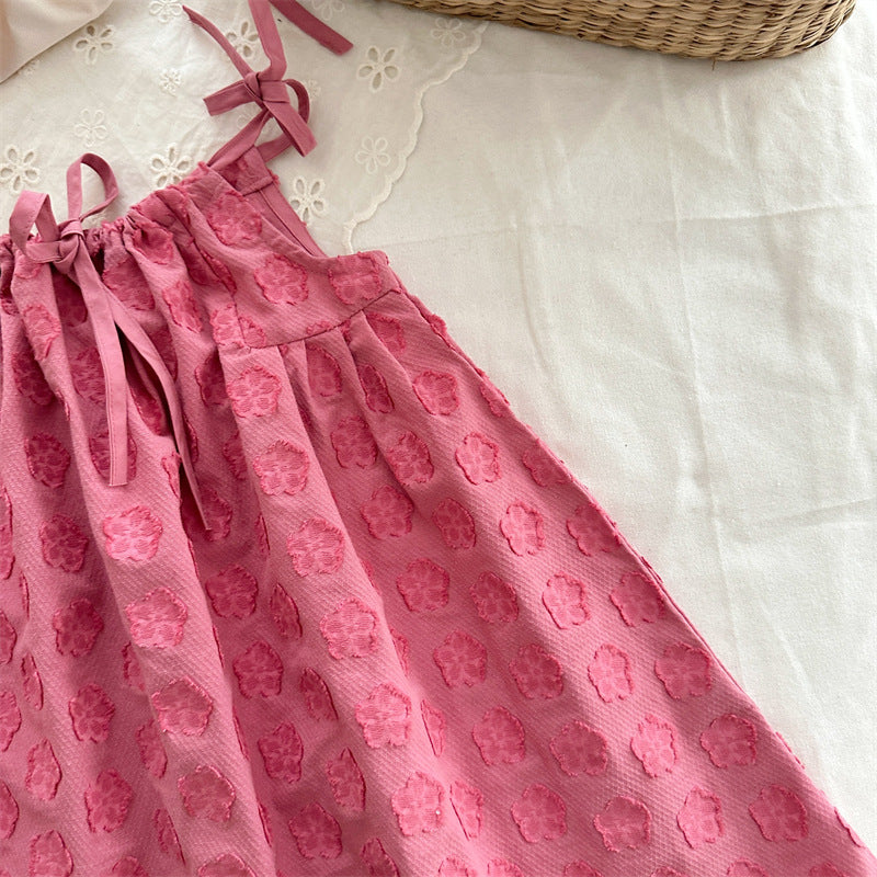 Rosy Textured Swing Dress