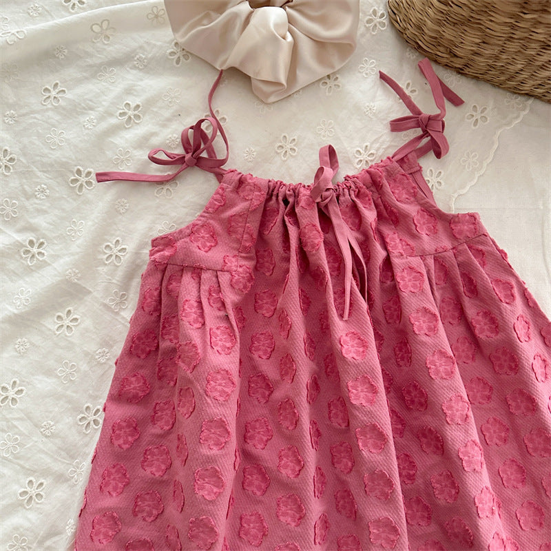 Rosy Textured Swing Dress