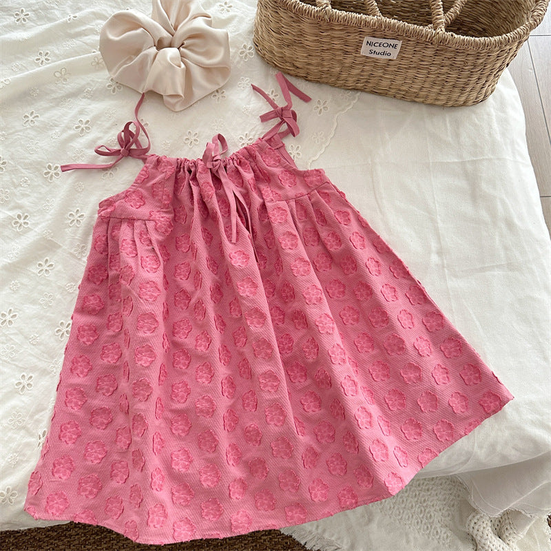 Rosy Textured Swing Dress