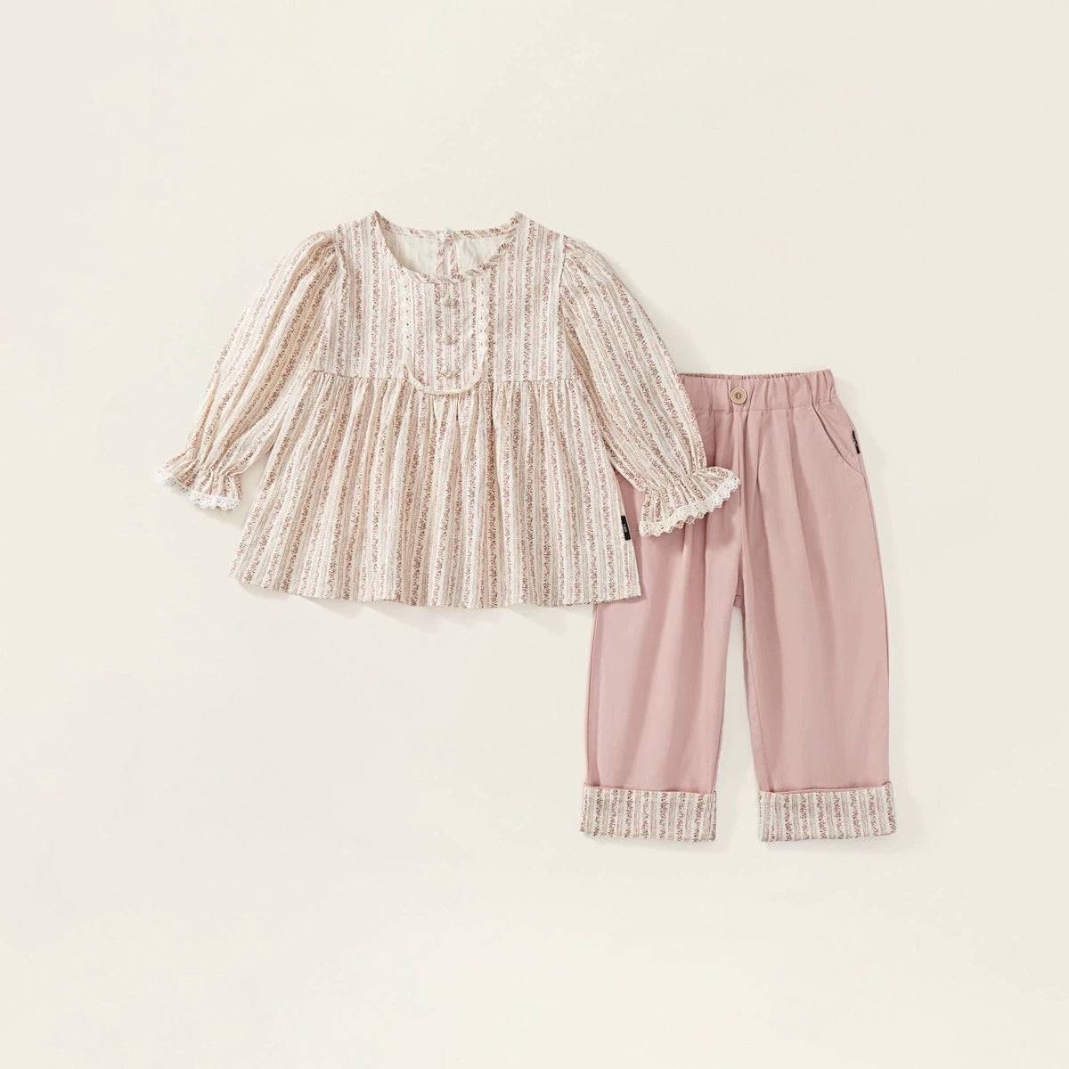 Doll shirt + Pink long pants