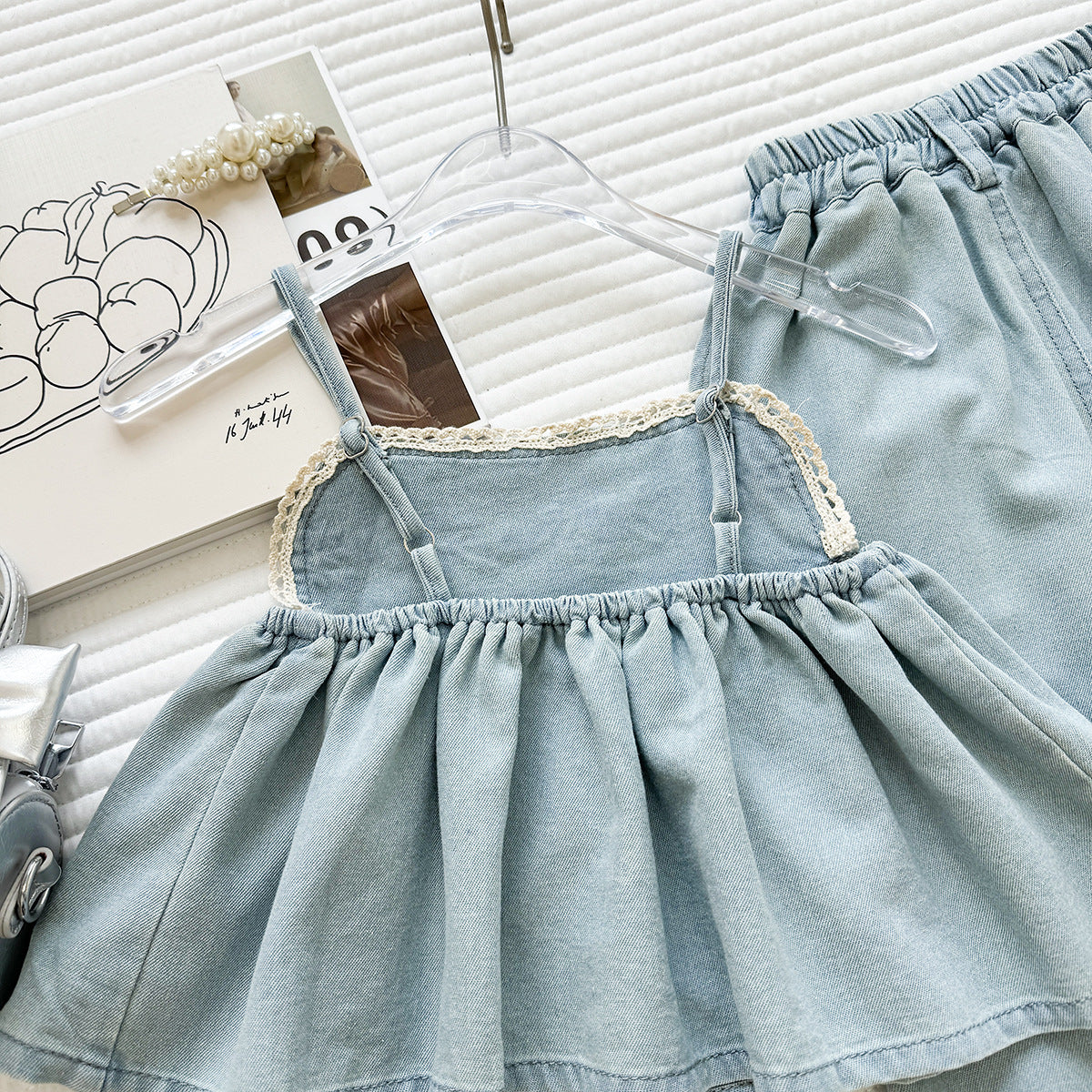 Embroidered Wildflower Denim Set