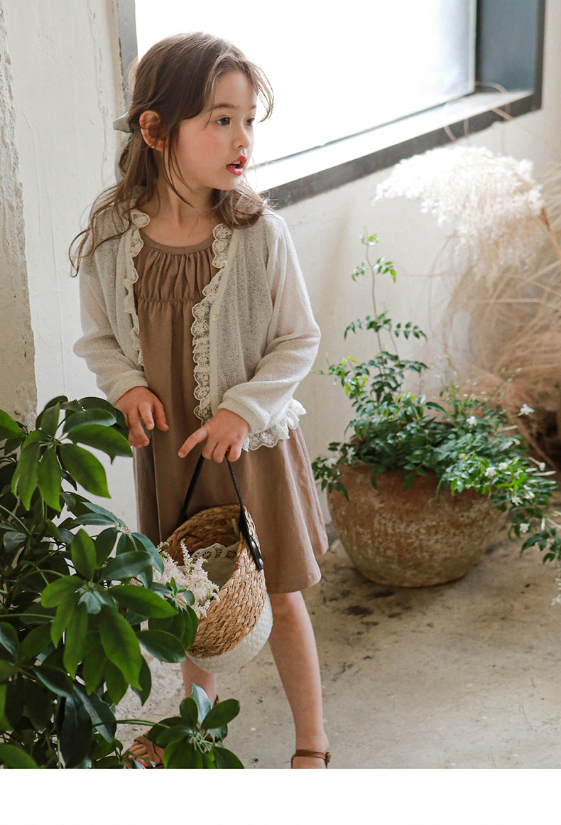 Mocha Flutter Sleeve Dress