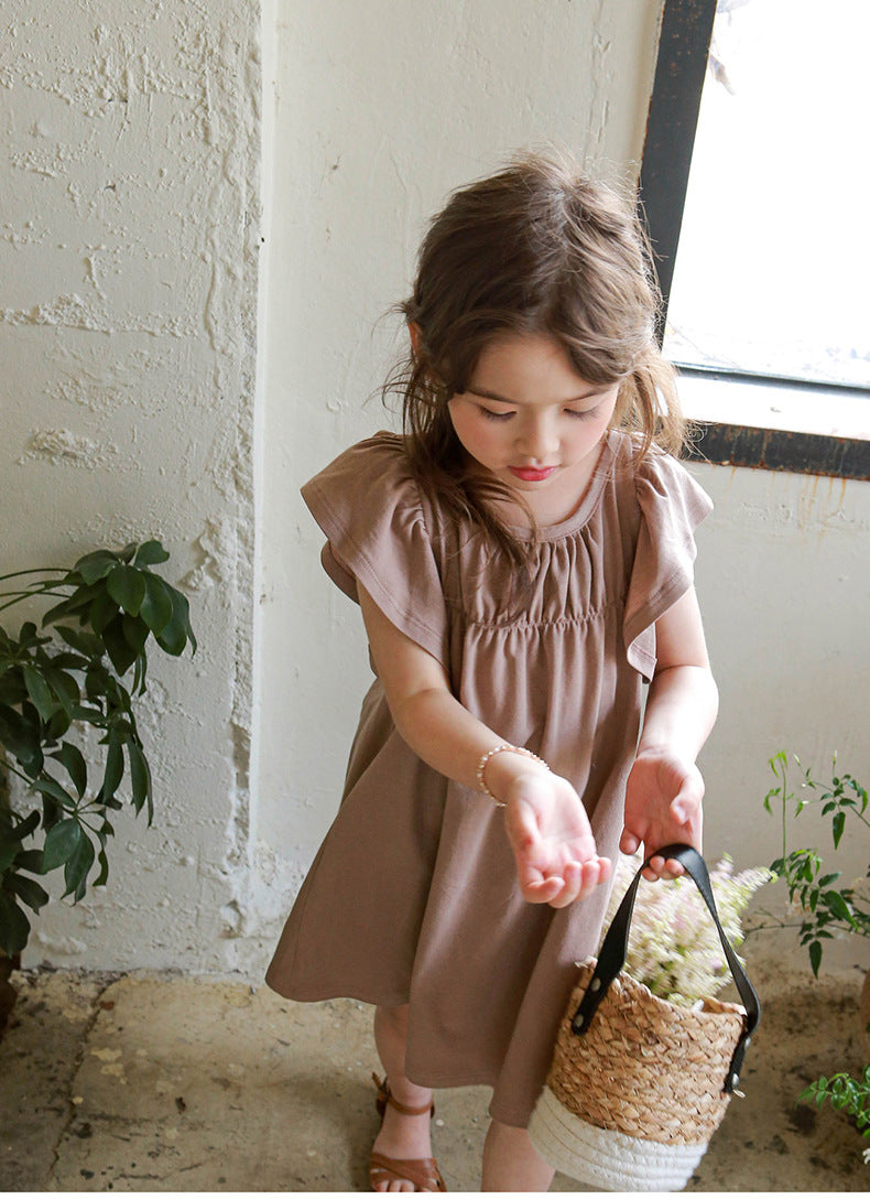 Mocha Flutter Sleeve Dress