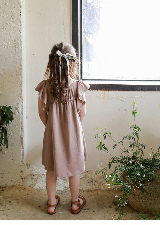 Mocha Flutter Sleeve Dress