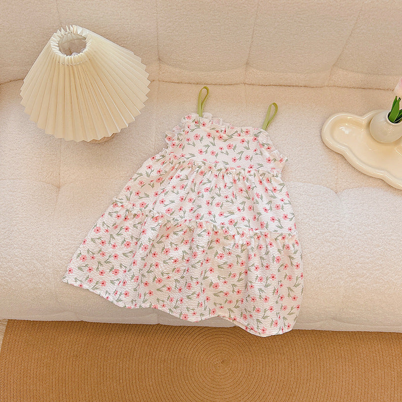 Pink Floral Sundress for Toddler Girls