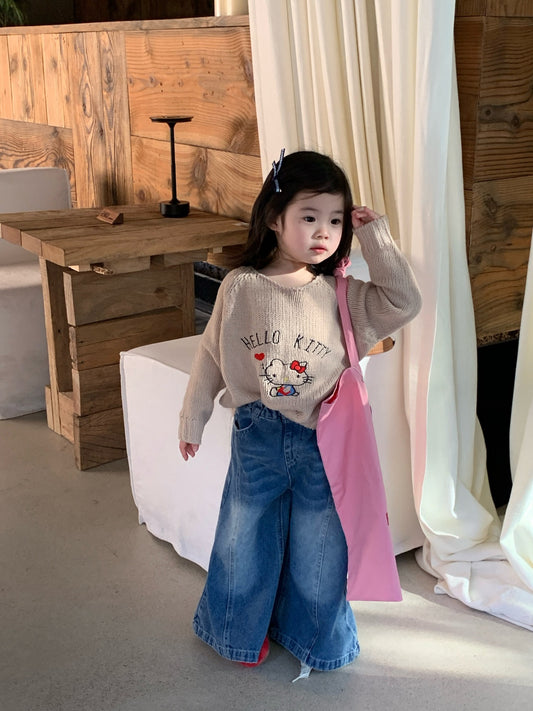 Wide Leg Denim Pants