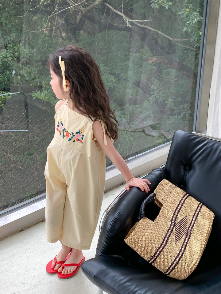 Bloom & Bow Embroidered Jumpsuit ā Buttercream