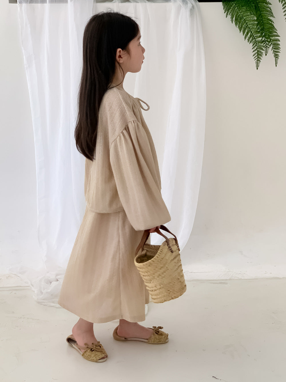 Neutral Blouse and Dress Set