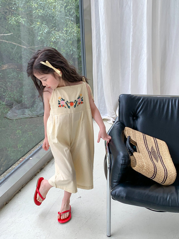 Bloom & Bow Embroidered Jumpsuit ā Buttercream