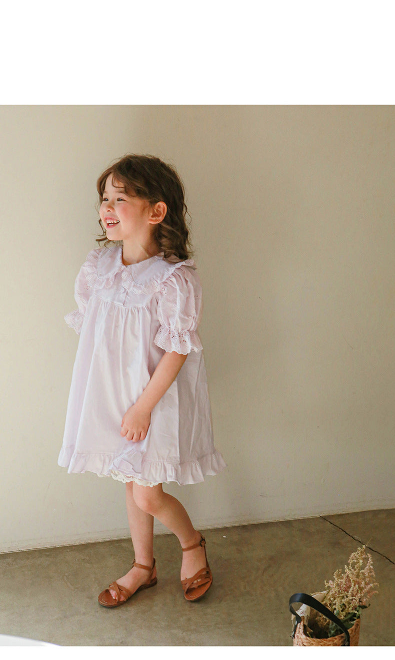 Eyelet Puff Sleeve Dress