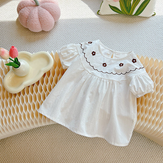 Embroidered Floral Yoke Blouse