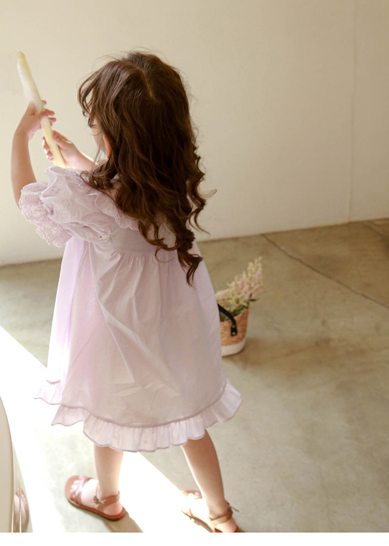 Eyelet Puff Sleeve Dress