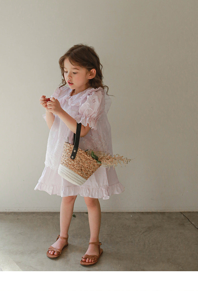 Eyelet Puff Sleeve Dress