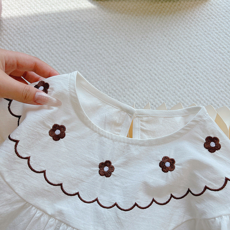 Embroidered Floral Yoke Blouse