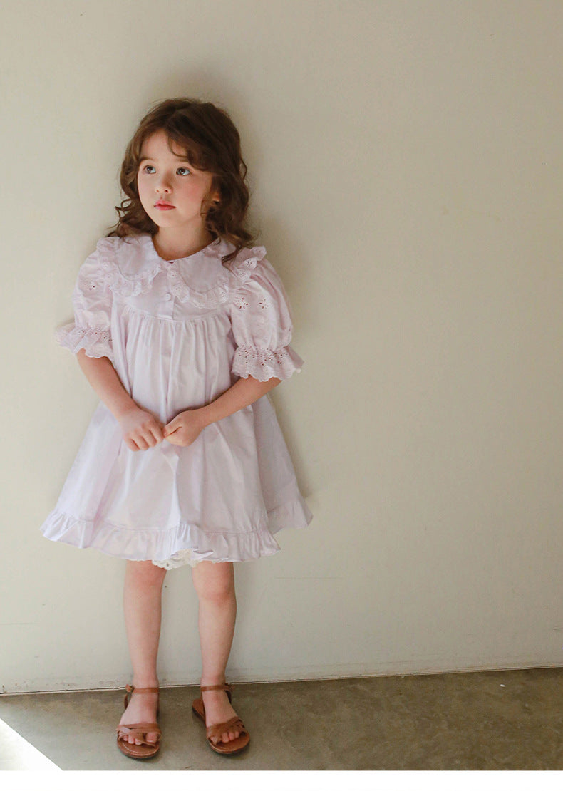 Eyelet Puff Sleeve Dress