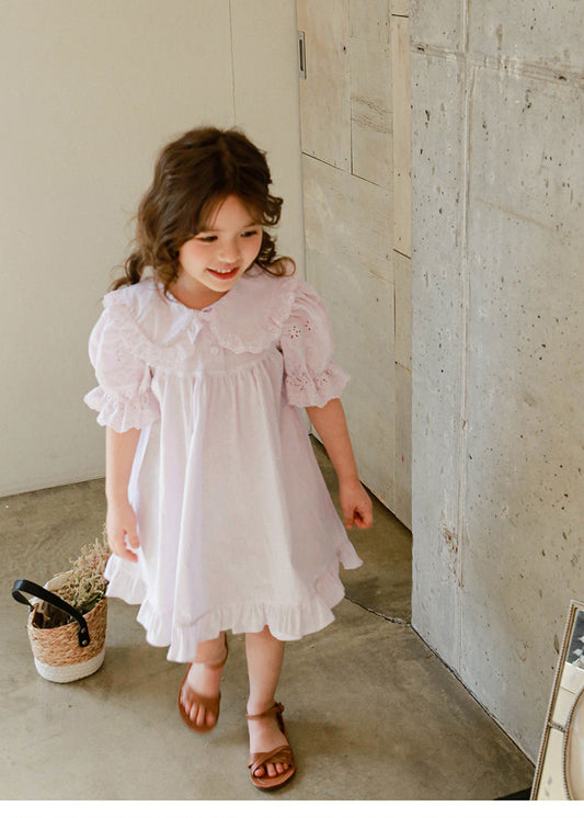 Eyelet Puff Sleeve Dress