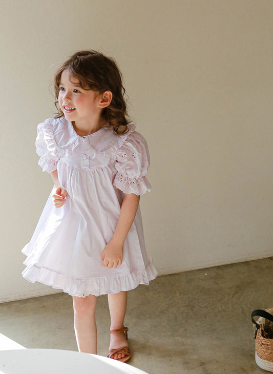 Eyelet Puff Sleeve Dress