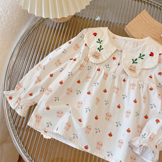 Cherry Bear Print Blouse