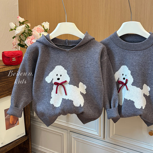 Poodle Knit Sweater – Toddler Girls’ Cozy Pullover