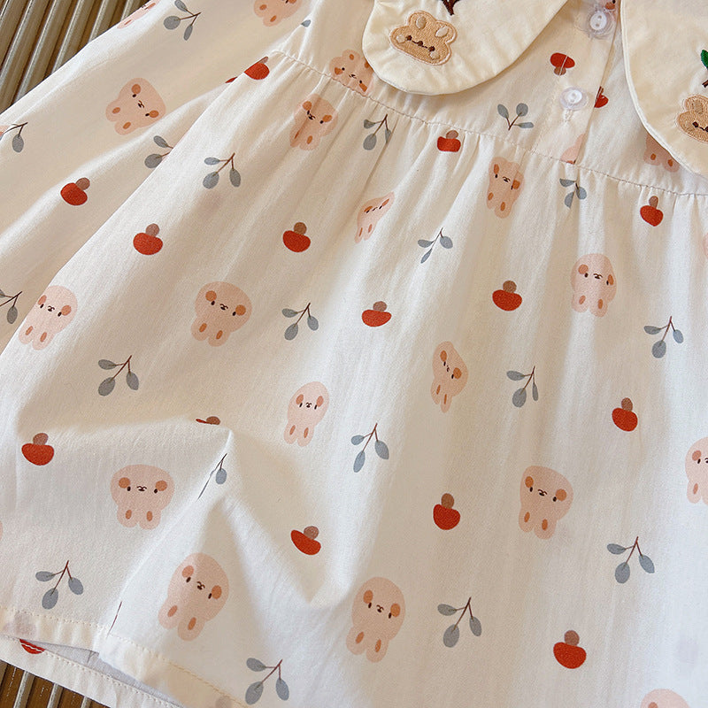 Cherry Bear Print Blouse