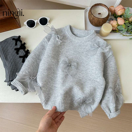 Sheer Bow Knit Sweater