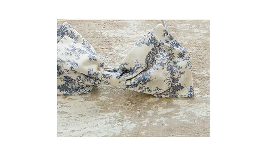 Lavender Toile Fabric Headband Bow