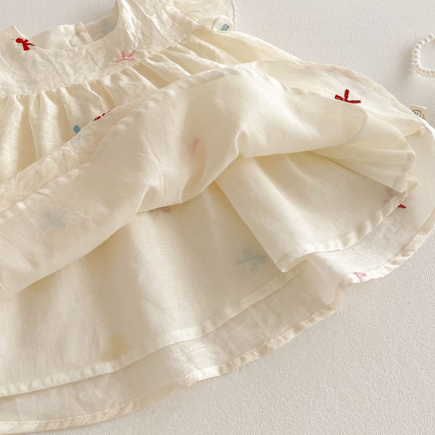 Confetti Bows Flutter Dress β Ivory Multi