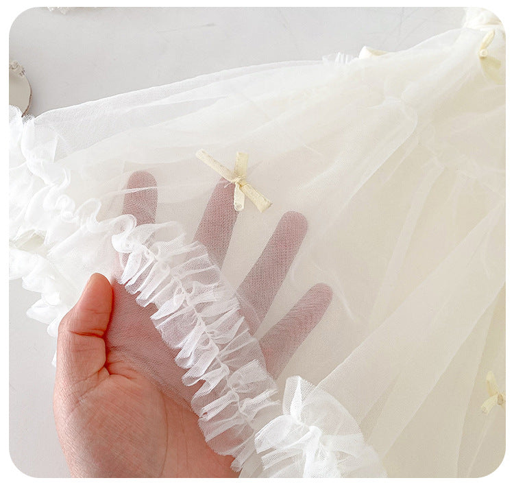 Tulle Dress Layered Set – Dress + Soft Tee (2-Piece Outfit)