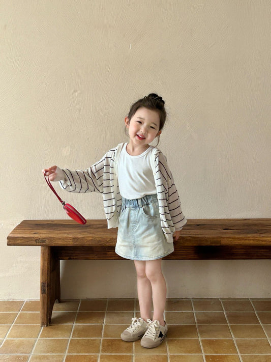 Light Wash Jean Skort