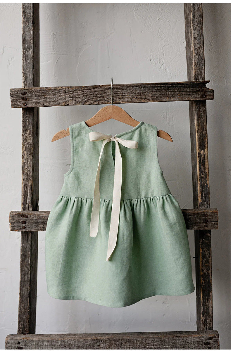 Sage Everyday Dress – Minimal Embroidered Dress