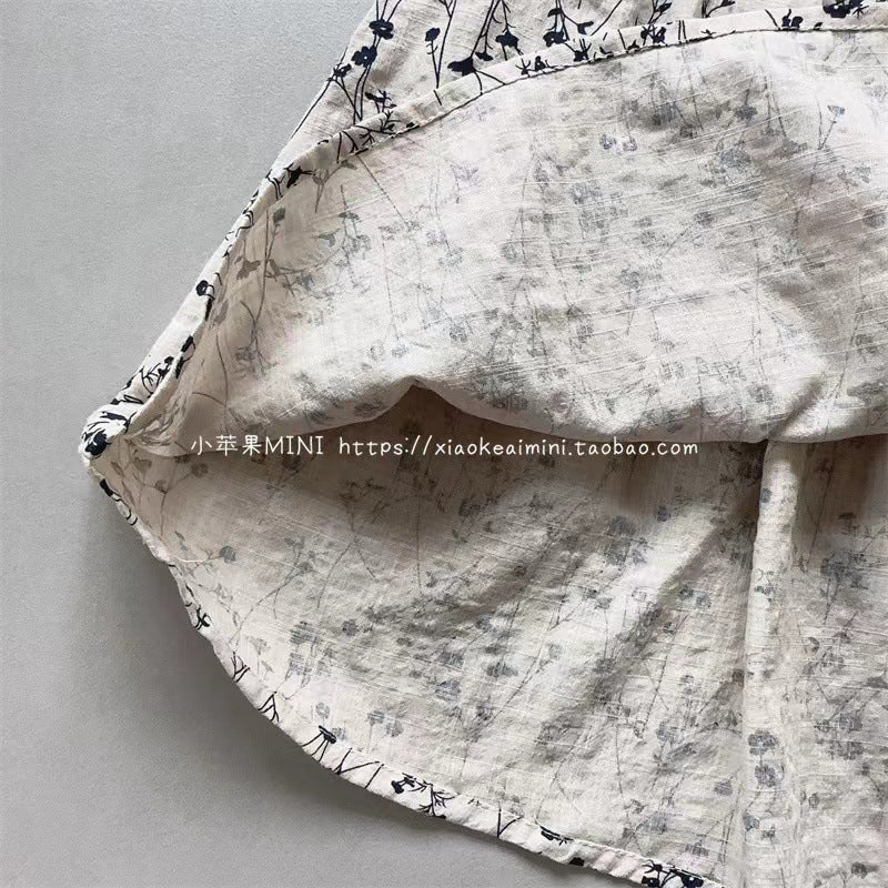 Midnight Meadow Button Dress ā Navy & Cream