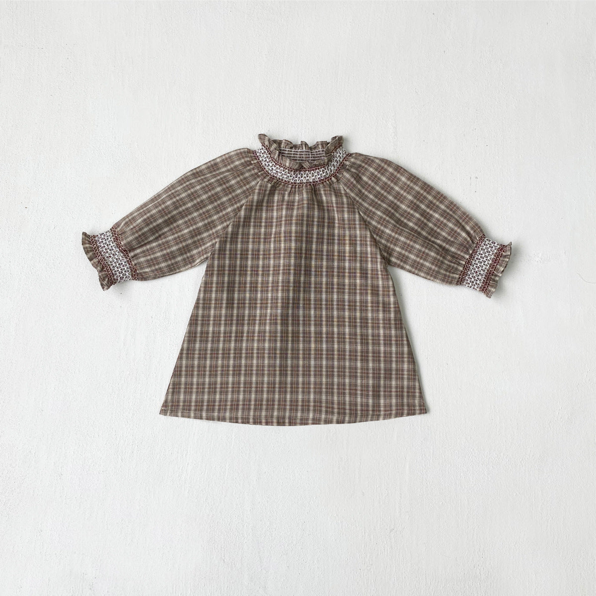 Smocked Plaid Cottage Dress – Toddler Girls’ Long Sleeve Fall Outfit