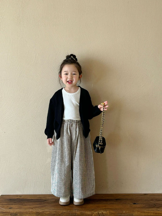 Striped Cotton Wide-Leg Pants