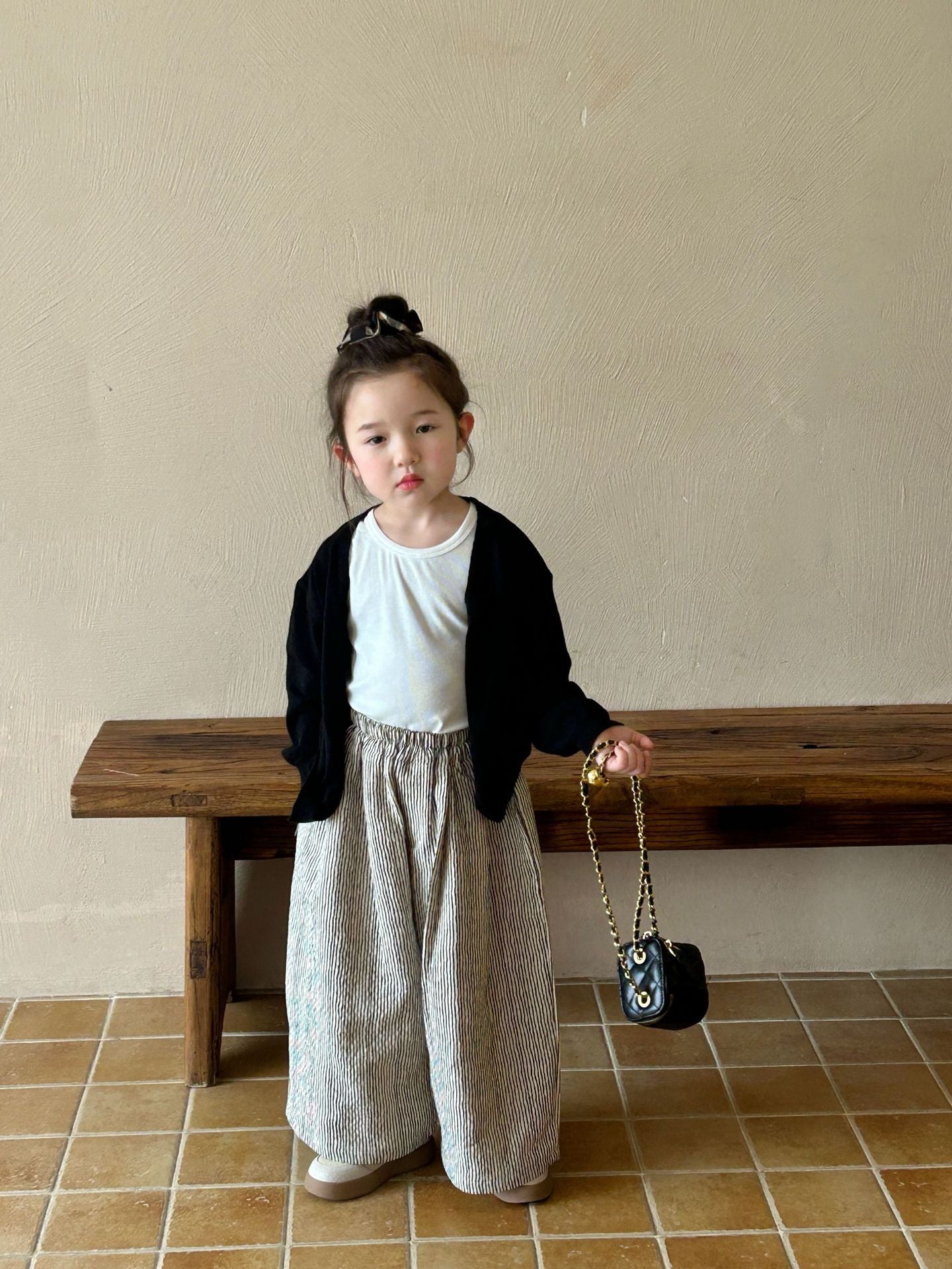 Striped Cotton Wide-Leg Pants