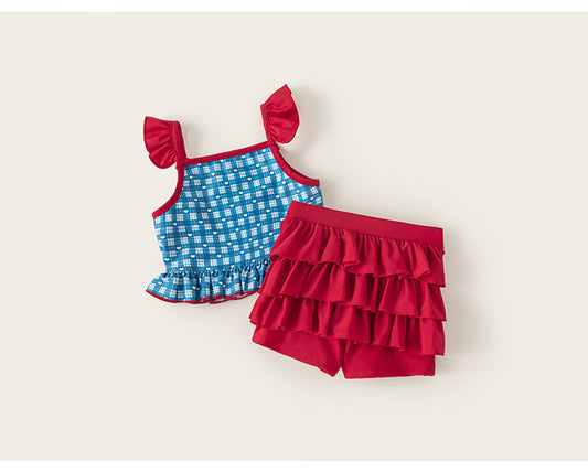 Cherry Splash Two-Piece Swimsuit Set