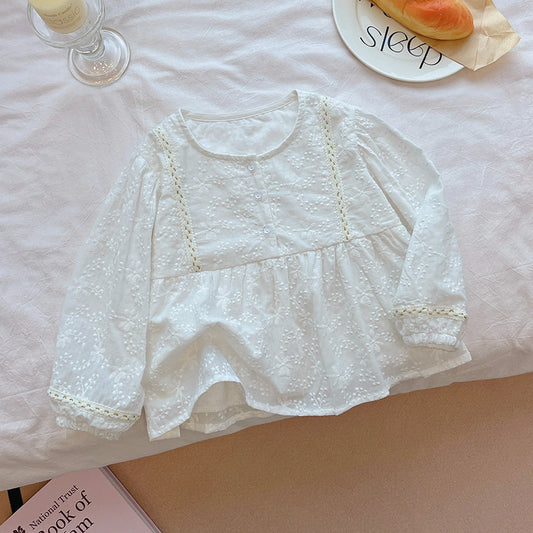 Ivory Floral Eyelet Blouse