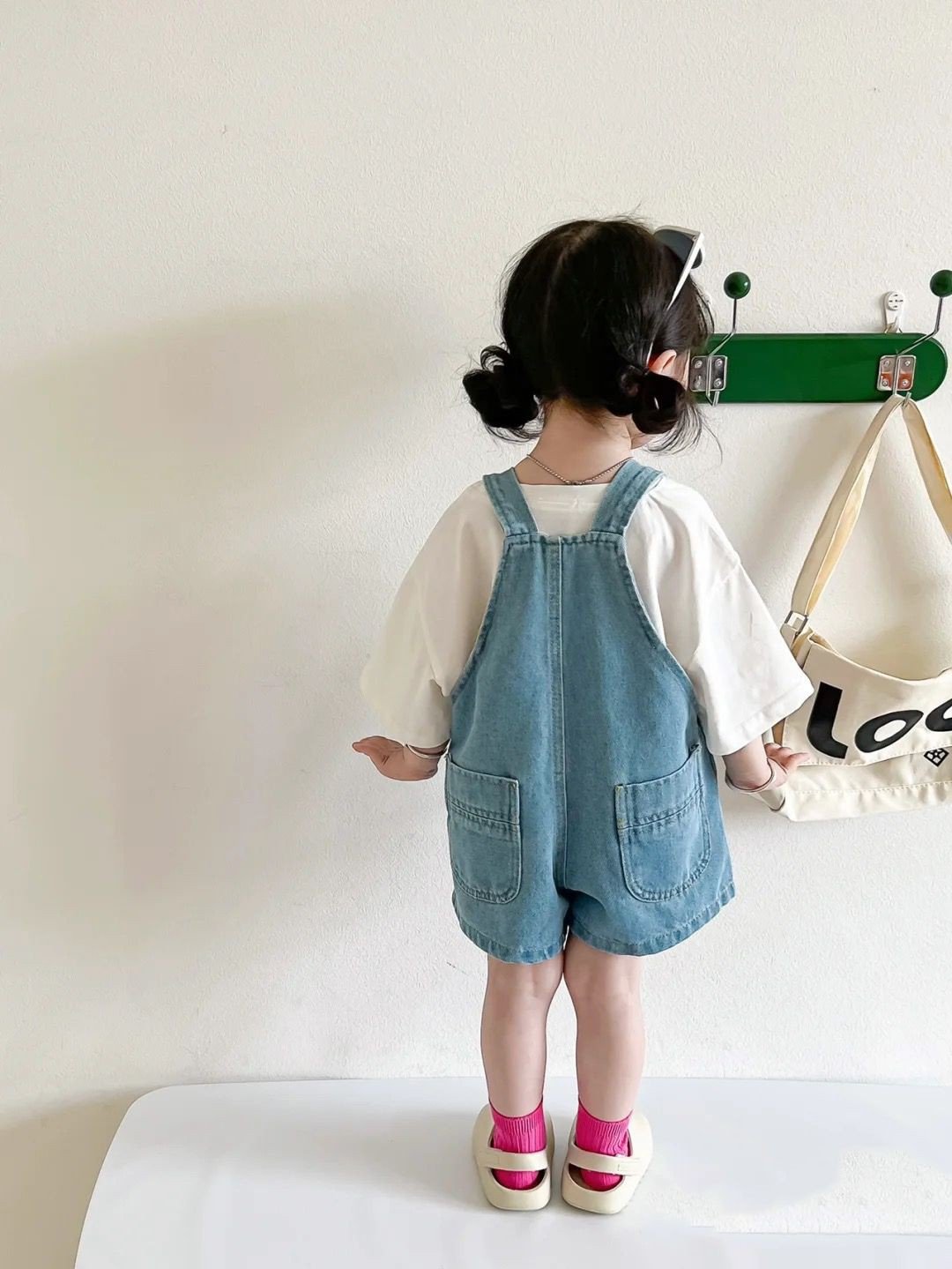 Denim Pocket Overall Shorts