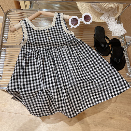 Gingham Button-Front Sundress