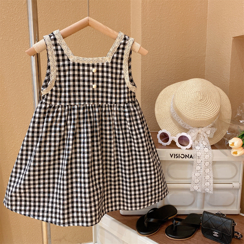 Gingham Button-Front Sundress