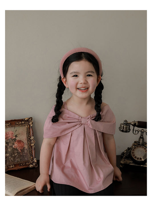 Blush Bow-Front Flutter Top