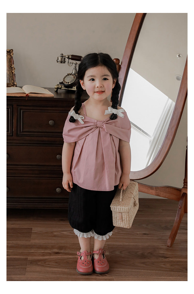 Blush Bow-Front Flutter Top