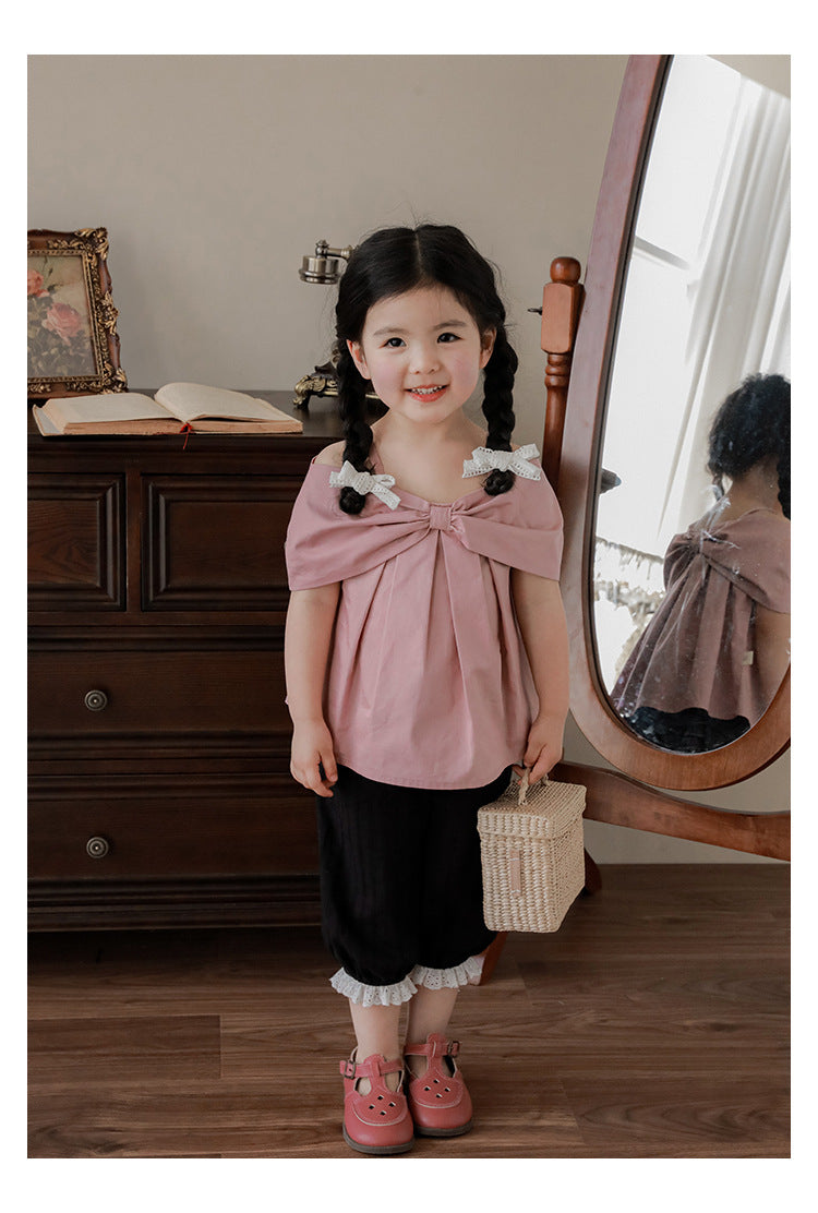 Blush Bow-Front Flutter Top